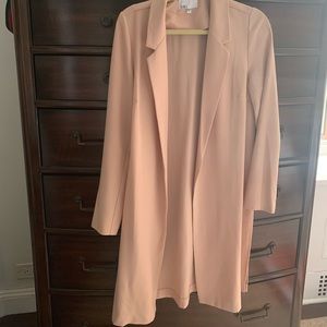 Designer light pink duster jacket - size M
